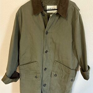 Orvis Men's Khaki Field Jacket with Brown Accents
